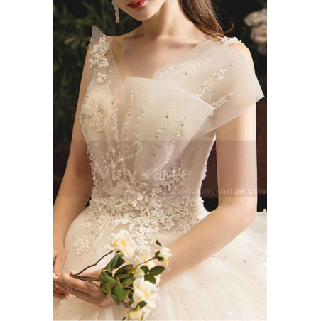 Princess Grace Wedding Dress Embroidered And Rhinestones Top