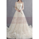 A-line Illusion Organza Bridal Dress With Train - Ref M1904 - 04