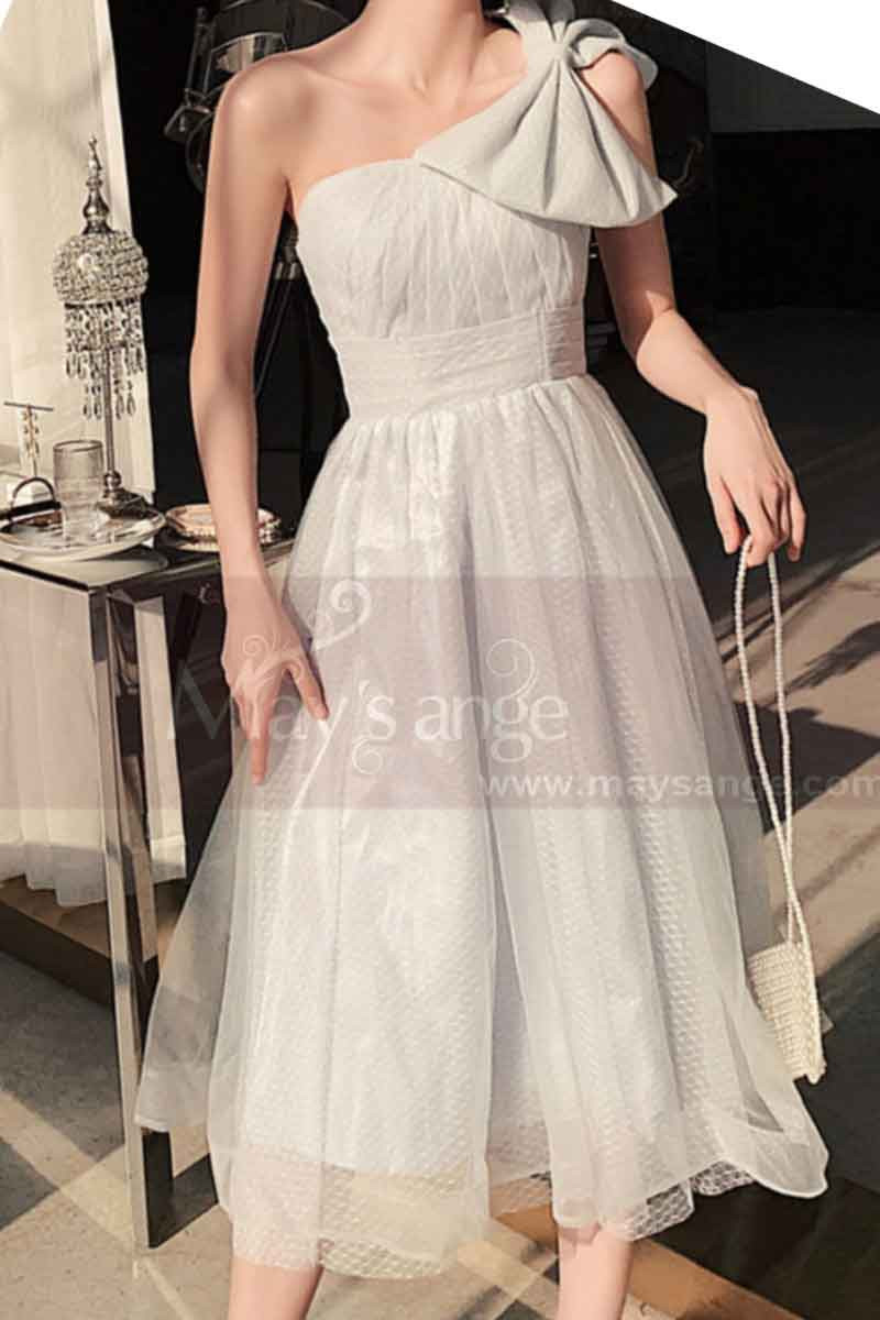 Reception Dress For Bride In White With Large Single Strap Bow - Ref L1214 - 01