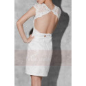 Robe de fête chic et glamour en dentelle blanc maysange - Ref C809 - 05