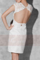 Robe de fête chic et glamour en dentelle blanc maysange - Ref C809 - 05
