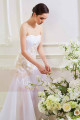 robe mariage bustier asymétrique dentelle broderie dore - Ref M368 - 06