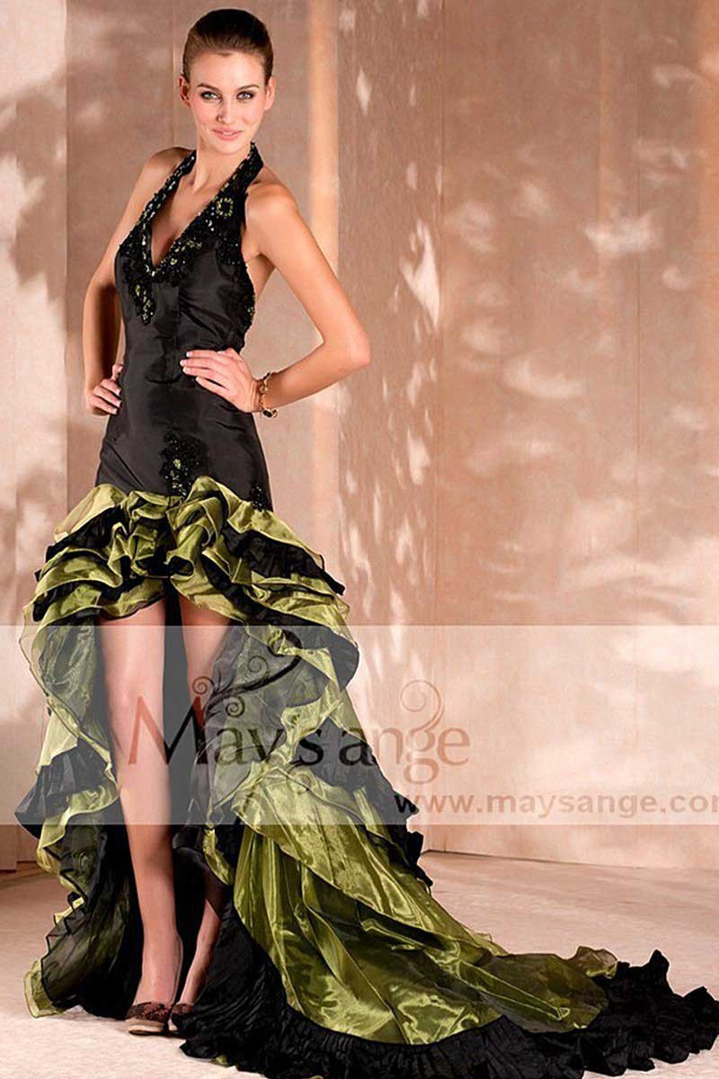 Andalousie printanière robe de soirée sirène col V - Ref L004 - 01