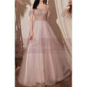 Tulle Long Elegant Dresses For Prom With Top Checkered Square Fabric Grid - Ref L2003 - 07