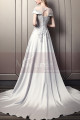 Beautiful Long Satin Silver Prom Dress With Train - Ref L1932 - 05