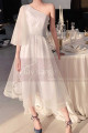 Asymmetrical White Ball Gown Prom Dresses In Tulle - Ref L1216 - 03