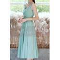 Beautiful V Neck Mi-Long Wedding Party Dress With Thin Strap - Ref C1985 - 04