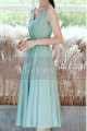 Beautiful V Neck Mi-Long Wedding Party Dress With Thin Strap - Ref C1985 - 04