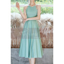 Tea Lenght Mint Green Short Wedding Guest Dresses Thin Strap - Ref C1986 - 02