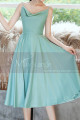Mi-Long Satin Mint Green Short Cocktail Dresses For Weddings - Ref C1987 - 04