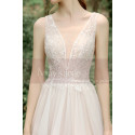 Lace Embroidered Backless Wedding Dresses Nude Color Lining - Ref M1281 - 02