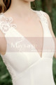 Chiffon White Mermaid Style Wedding Dress Illusion Lace Back - Ref M1282 - 02