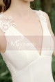 Robe Mariée Sirène Dos Dentelle Illusion Mousseline Blanche - Ref M1282 - 02