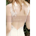 Chiffon White Mermaid Style Wedding Dress Illusion Lace Back - Ref M1282 - 05