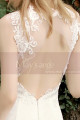 Chiffon White Mermaid Style Wedding Dress Illusion Lace Back - Ref M1282 - 05