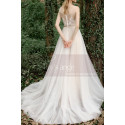 Tulle Sleeveless Wedding Dress Illusion Lace Top Golden Belt - Ref M1283 - 03