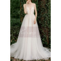 Tulle Sleeveless Wedding Dress Illusion Lace Top Golden Belt - Ref M1283 - 05