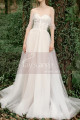 Beautiful Lace Top off The Shoulder Bridal Gowns With Train - Ref M1287 - 03