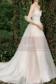 Beautiful Lace Top off The Shoulder Bridal Gowns With Train - Ref M1287 - 05