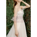 Jolie Robe Mariage manchette ailes du papillon Bustier Coeur Dentelle - Ref M1287 - 06