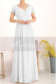 Floor Length Chiffon Yellow Pale Mother Of The Groom Dresses With Sleeves - Ref L1954 - 05