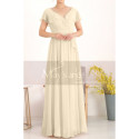 Floor Length Chiffon Yellow Pale Mother Of The Groom Dresses With Sleeves - Ref L1954 - 011