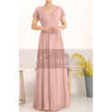 Floor Length Chiffon Yellow Pale Mother Of The Groom Dresses With Sleeves - Ref L1954 - 08