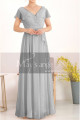 Floor Length Chiffon Yellow Pale Mother Of The Groom Dresses With Sleeves - Ref L1954 - 021