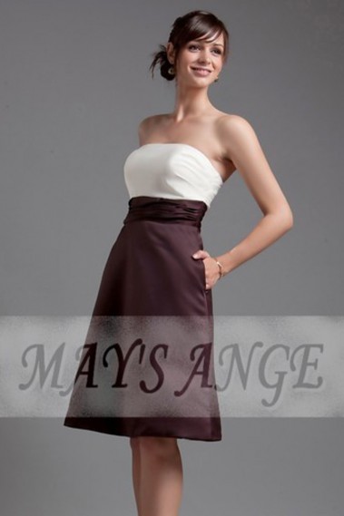 copy of Two-tone Short Evening Dress In Satin - C093 TEST #1