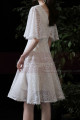 Beautiful White Short Lace Bridal Gowns With Ruffle Sleeve - Ref M1294 - 04