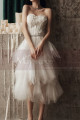 Beautiful Strapless Elegant Wedding Dresses Asymmetrical Tulle Skirt - Ref M1296 - 03