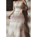 Beautiful Strapless Elegant Wedding Dresses Asymmetrical Tulle Skirt - Ref M1296 - 04