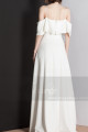 Fine Straps White Dress For Civil Wedding And Flounce Neck - Ref M1301 - 05