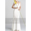 Bow Strap And Plunging Neck Mermaid Style Civil Bridal Dress - Ref M1302 - 02