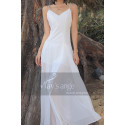 Simple White Backless Dress For A Beach Wedding Thin Straps - Ref M1303 - 02