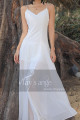 Simple White Backless Dress For A Beach Wedding Thin Straps - Ref M1303 - 02