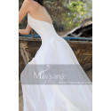 Simple White Backless Dress For A Beach Wedding Thin Straps - Ref M1303 - 03