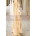 Illusion Long Sleeve Lace Champagne Oriental Evening Dress - Ref L2031 - 03