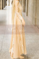 Robe De Soiree Orientale Champagne Manche Longue En Dentelle - Ref L2031 - 03