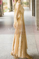 Illusion Long Sleeve Lace Champagne Oriental Evening Dress - Ref L2031 - 04