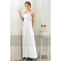 Empire Long Chiffon Strapless White Bridal Gown With Flowers - Ref M1309 - 02