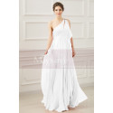 Long Greek Style Asymmetrical Wedding Dress With Pleated Top - Ref M1316 - 02