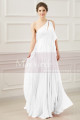 Long Greek Style Asymmetrical Wedding Dress With Pleated Top - Ref M1316 - 02