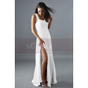 Pleated Chest One Strap Sleeveless Wedding Dress With Slit - Ref M1312 - 02