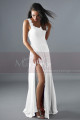 Pleated Chest One Strap Sleeveless Wedding Dress With Slit - Ref M1312 - 02