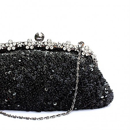 Sparkly Black evening bag with strass