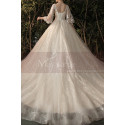 Gorgeous V Lace Sparkling Neckling Long Sleeve Wedding Dress - Ref M1304 - 03
