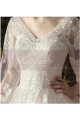 Gorgeous V Lace Sparkling Neckling Long Sleeve Wedding Dress - Ref M1304 - 05