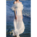 Elastic Top And Waist White Boho Beach Civil Wedding Dress - Ref L2044 - 03