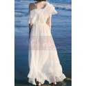 Elastic Top And Waist White Boho Beach Civil Wedding Dress - Ref L2044 - 04